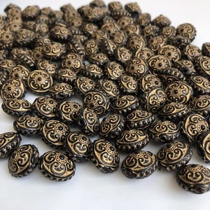 20X Cuentas Antiguas Cuentas Negras 15mm Acrílico Ovalado Para Hacer Joyería Artesanía - Imagen 1 de 8