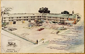 AMHERST, MASS. C.1966 PC.(A70)~VIEW OF AMHERST CARRIAGE INN HOTEL - Picture 1 of 2