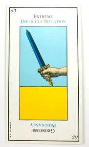 VTG Grimaud Tarot Card Pregnancy Grossesse #63 Sword Extreme Difficult Situation - Picture 1 of 4