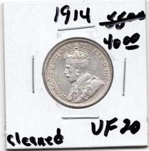 1914 Canada 25 cent coin -VF - Picture 1 of 2