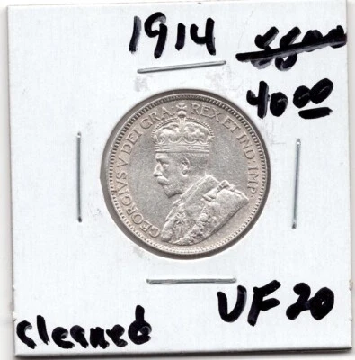 1914 Canada 25 cent coin -VF - Image 1 of 2