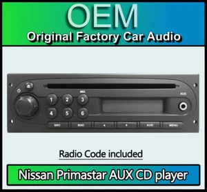 Reproductor de CD Nissan Primastar con entrada auxiliar, estéreo para automóvil Nissan + código de radio y teclas - Imagen 1 de 3