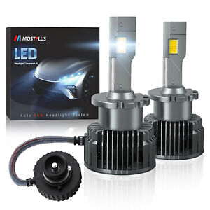 One Pair 90W 9000LM Bright LED Headlights D2S D2R White Replace HID Xenon Bulbs