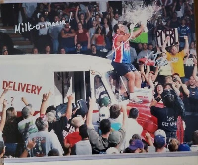 Kurt Angle Milkomania Signed Auto Autograph WWE 11x14 photo Rare Classic Moments - Image 1 of 3