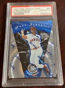 Pinnacle 1997 Juan Gonzalez totalmente certificado azul platino #69 PSA 10 - Imagen 1 de 2