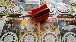 View Master,rot,Fisher Price,1998, mit 66 Scheiben 1956-1978 - Bild 1 von 9