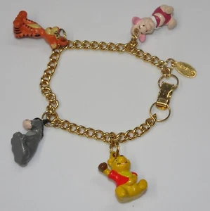 Winnie Pooh vintage plastic charm bracelet Tigger Eeyore Roo Piglet - Picture 1 of 9