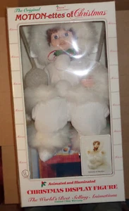Vintage Telco Motion-ettes Eskimo Mädchen Schneeengel mit Box, Kamin, beleuchteter Schneeball - Bild 1 von 2