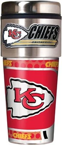 Kansas City Chiefs Metallic Reisebecher Edelstahl 16oz - Bild 1 von 2
