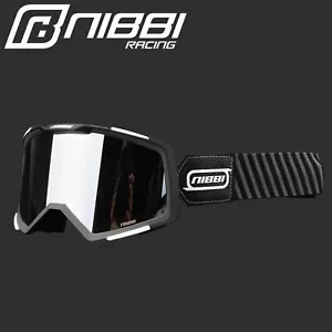 NIBBI Motorcross Race Goggles Offroad ATV UTV BMX MX XC Glasses Eyewear Black - Foto 1 di 11