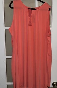 New Directions Curvy Coral Orange Tassels Dress Women 3X - Picture 1 of 5