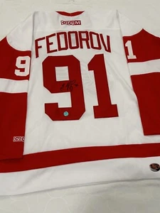 Sergei Fedorov #91 Detroit Red Wings Signed CSI Authentication Jersey - Picture 1 of 4