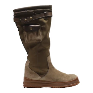 HOGAN Snow Boots Green Leather Womens UK 5.5 - Picture 1 of 6