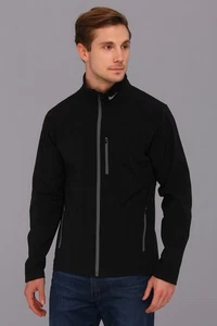Nike FitDry Hombres Chaqueta Cremallera Completa Cuello Simulado Bolsillos de Malla Negro Gris Talla Mediana - Imagen 1 de 11
