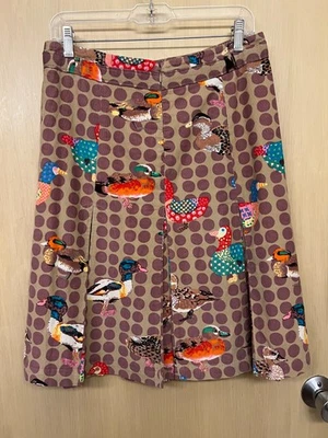 Anthropologie Odille Decoy Dot Duck Print RARE Special Edition Skirt EUC Sz 6 - Image 1 of 4