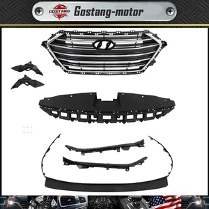 Parrilla delantera + cubierta del radiador + tapa del parachoques + 4 soportes para Hyundai Elantra 2017-2018 - Imagen 1 de 24