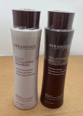 Juego de champú y acondicionador Keranique para el crecimiento y adelgazamiento del cabello 12 oz cada uno Foto 1 de 3