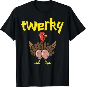 Neu limitiert Twerky Türkei Hintern lustig Thanksgiving Twerk Tanz Wortspiel Geschenk T-Shirt - Bild 1 von 2