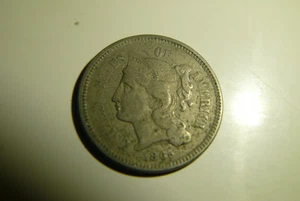 1865 Three Cent Nickel Piece ~ Ungraded Civil War Era US Coin - Picture 1 of 4
