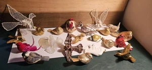 Konvolut 23 Weihnachtsschmuck mit Vogelmotiven Vintage bis Modern Mehrfarbig - Bild 1 von 8