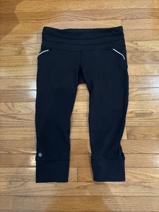 Athleta Womens Black Pull-On Activewear Cropped Leggings Sz Med Preowned - Bild 1 von 12