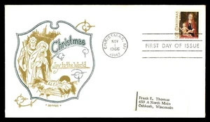 Mayfairstamps US FDC 1966 Christmas Madonna and Child Painting First Day Cover a - Picture 1 of 2