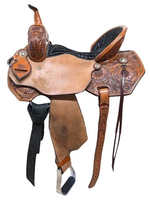 Sillín de carreras Colorado Saddlery Western Barrel usado de 15" 703-5616 Foto 1 de 4