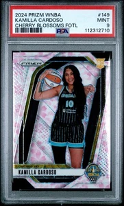 Panini Prizm WNBA #149 2024 Kamilla Cardoso Cherry Blossom/20 SSP Rookie PSA 9 - Imagen 1 de 2
