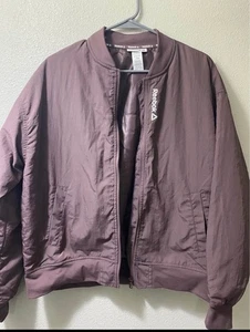 NWT: Rebook Bomber Jacket Purple Raisin Size L - Picture 1 of 4