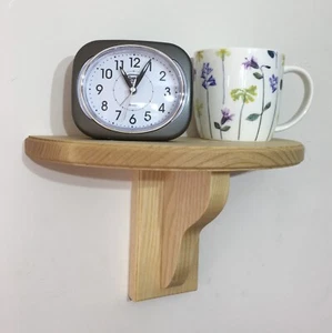 Small Half Round Solid Ash Shelf With Small Ash Bracket New - Picture 1 of 6