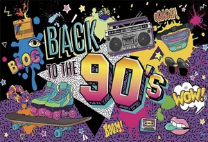 90'S THEME DISCO TAPE DECK SKATER COMICS PERSONALISED BIRTHDAY PARTY SUPPLIES - Bild 1 von 4