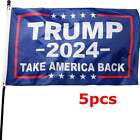 5Pcs Donald Trump For President 2024 Take America Back Flag 3X5 Foot + Grommets