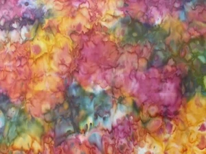 COLORFUL TIE DYE BATIK 100% COTTON QUILTING FABRIC 1 YARD+ - Picture 1 of 2
