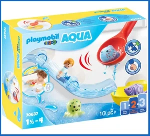 PLAYMOBIL Aqua Water Slide w/ Sea Animals 70637 1.2.3 Bath Toy for Toddlers 18m+ - Picture 1 of 7