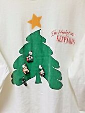 Hallmark Christmas T Shirt Hooked on Keepsakes 4 Mini Ornament Women XL Long sly