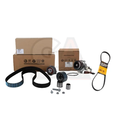 KIT DISTRIBUZIONE POMPA ACQUA ORIGINALE VW CINGHIA SERVIZI GOLF 7 1.6 2.0 TDI - Immagine 1 di 4
