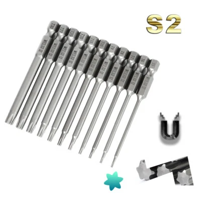 Bit For Electric Screwdriver Bit Set Torx Drive S1/4 Magnetic S2 Torque L75-150 - Image 1 of 4