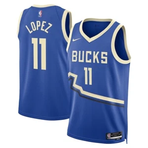 Milwaukee Bucks Brook Lopez #11 Nike 2024/25 NBA Swingman Jersey City Edition - Picture 1 of 3
