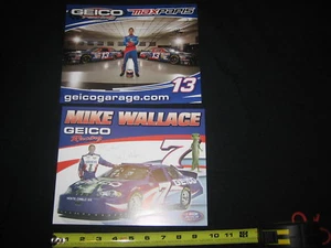LOT (2) MIKE WALLACE & MAX PAPIS AUTHENTISCHE HANDSIGNIERTE GEICO RACING 8 X 10 FOTOS - Bild 1 von 5