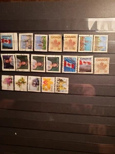 19 fine used Canadian small booklet stamps, beautiful ones, $1.99 only! - Bild 1 von 1