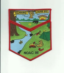 AX SCOUT BSA 1996 OA LODGE 257 AGAMING NOAC FLAP PP SET FUSIONIERT MINNESOTA WWW MN - Bild 1 von 2