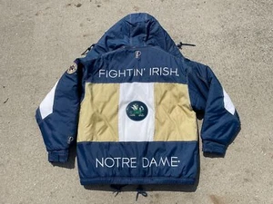 vintage Notre Dame Pro Player 90s puffer jacket fits M/L Fighthing Irish starter - Picture 1 of 10