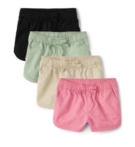 Children place Girls Twill Pull On Shorts 4 Pack size 14 NEW black Green Pink - Picture 1 of 7