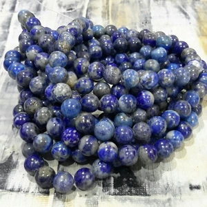 Natural Lapis Lazuli with Pyrite Inclusions, 8mm, 48 pcs Free postage. Oz Seller - Picture 1 of 3