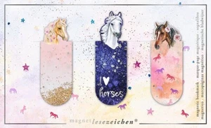 MOSES Magnetlesezeichen 3 St. Lovely Horses Lesezeichen Pferde - Bild 1 von 2