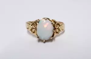 Vintage 10K Yellow Gold Opal Ring - Size 6.25 - 2.3 Grams - Picture 1 of 7
