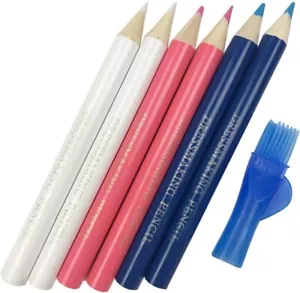 6 PCS Sewing Fabric Pencils with Brush Tailor Pencils Sewing Marking Pencil F... - Picture 1 of 6