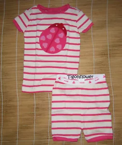 Pijama corto Baby Gap corazón chinche a rayas rosa 3T - Imagen 1 de 2