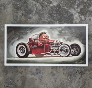 Póster Keith WEESNER HOT ROD firmado de colección CHERRY PIE modelo T impresión cupé - Imagen 1 de 7