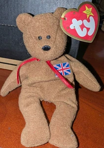 Ty Brittania The Bear 1993 Teenie Beanie Babies Stuffed Animal Toy 6" Brown - Picture 1 of 3